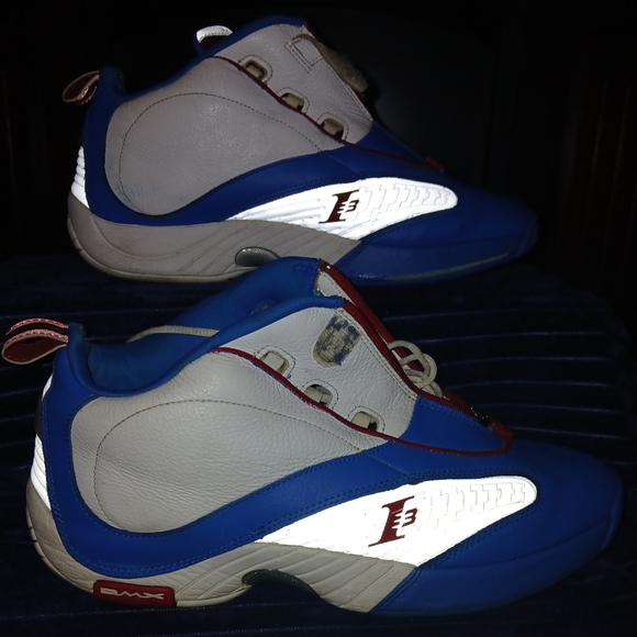 Reebok Answer IV Dynamic Blue,white,red,Men's 12,used condition with some marks. - Picture 3 of 6